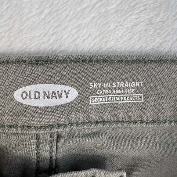 Old Navy Sz 16 Sky-Hi Straight Extra High Waisted Pop Color Utility Jeans Grey - Picture 7 of 15